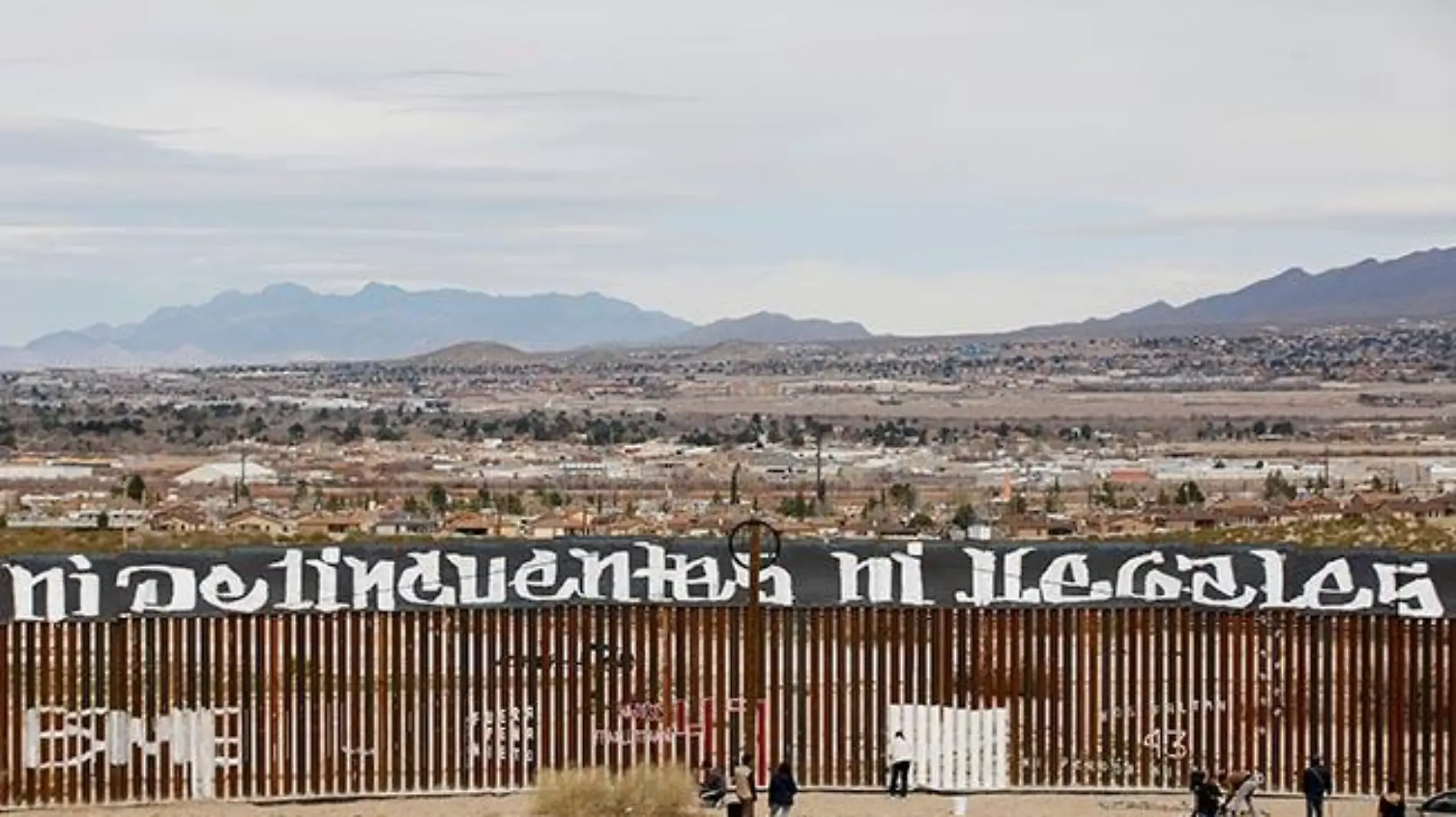 Group of activists painted the U.S.-Mexico border wall between Ciudad Juarez and New Mexico as a symbol of protest against U.S